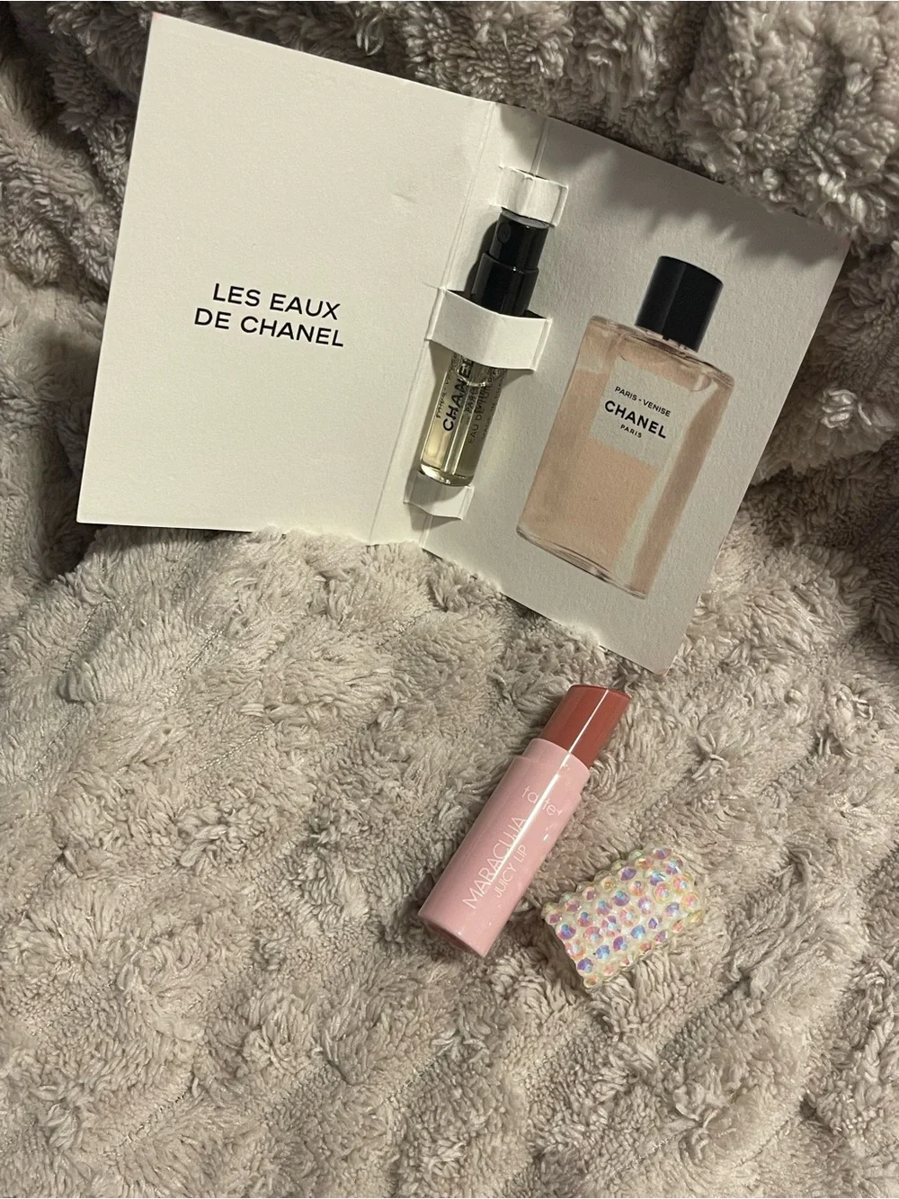 CHANEL Les Eaux De Chanel Sample & Bedazzled Mini Tarte Maracuja Juicy Lip